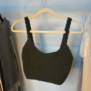 Aerie Olive Knit Crop Top